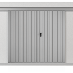 Z&aacute;věsn&aacute; posuvn&aacute; vrata vyplněn&aacute; plechem T-10, syst&eacute;m v&yacute;plně svisl&yacute;